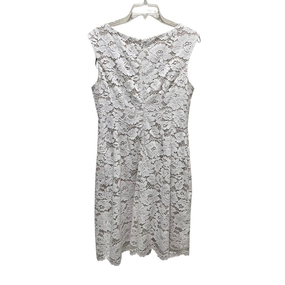 Vince Camuto Floral Lace Fit and Flare Mini Dress Off White Women’s Size 8 - Picture 8 of 10
